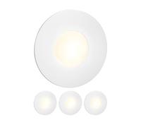 ledscom.de 4 LED luz de escalera/plafón empotrado FEX para interiores y exteriores, redondo, 85mm Ø, blanco cálido