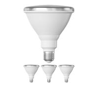 ledscom.de 4 piezas bombilla LED E27, PAR38 cuello corto, blanco (4000 K), 14,9 W, 1395lm, 41°, espejo reflector (plateado)