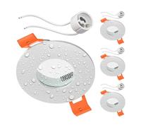 ledscom.de 4 piezas Marco empotrable en techo ERID, antihumedad, baño, IP44, redondo, blanco mate (GU10/MR16/GU5.3/50mm) incl. casquillo GU10