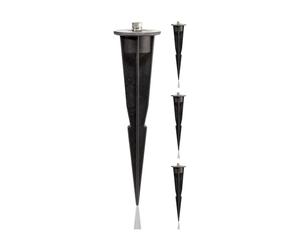 ledscom.de 4 piquetas de jardín para lámparas de jardín, negras, 17 cm, 45 mm de diámetro