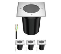 ledscom.de 4 pzas. luz empotrada en el suelo RELI para exteriores, IP67, acero inoxidable, angular, 11 x 11cm, 1x GU10 máx. 15W
