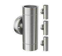 ledscom.de 4 pzs. aplique WEDO para exterior, IP44, up/downlight, acero inoxidable mate, redondo, 2x GU10 max. 35W