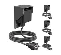 ledscom.de 4 tomas de corriente PIWI para montaje en superficie, para exteriores, con cable de 2 m, IP44, de una toma, color antracita