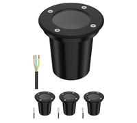 ledscom.de 4 uds. lámpara empotrada en el suelo BOLI para exteriores, IP67, negra, redonda, 108mm Ø, 1x GU10 máx. 15W