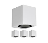 ledscom.de 4 unid. aplique ALSE para exterior, IP54, downlight, blanco mate, angular, 1x GU10 máx. 35W