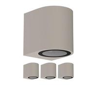 ledscom.de 4 unid. aplique ALSE para exterior, IP54, downlight, gris mate, redondo, 1x GU10 máx. 35W