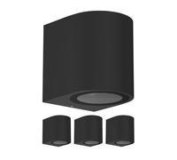 ledscom.de 4 unid. aplique ALSE para exterior, IP54, downlight, negro mate, redondo, 1x GU10 máx. 35W