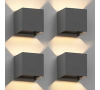 ledscom.de 4 x Aplique CUBEL para exterior, antracita, IP65, Up