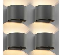 ledscom.de 4 x Aplique RUNEL para exterior, IP65, luz ascendente/descendente, antracita mate, redondo, 1x G9 máx. 10W