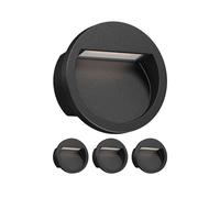 ledscom.de 4x Aplique empotrable LED NOLA, downlight para exteriores, IP54, negro mate, 105mm Ø, blanco cálido