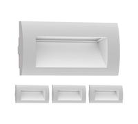ledscom.de 4x Aplique empotrable LED ZIBAL, downlight para exteriores, IP65 mate, 140 x 70mm, 3,3 W, 223lm, blanco frío
