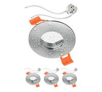 ledscom.de 4x marco empotrable de techo ERID, antihumedad, baño, IP44, redondo, aluminio mate, incl. toma GU5.3