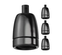 ledscom.de 4x zócalo E27, porcelana, negro, 230V AC, máx. 300W
