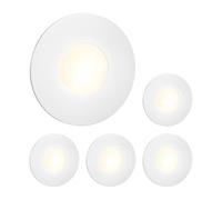 ledscom.de 5 LED luz de escalera/plafón empotrable FEX para interiores y exteriores, redondo, 85mm Ø, blanco cálido