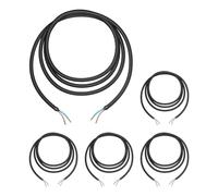ledscom.de 5 piezas cable textil, 3 m, negro, 2 x 0,75 mm², revestimiento textil H03VV-F