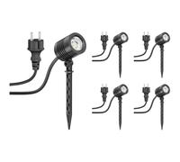 ledscom.de 5 piezas Foco LED pequeño de jardín con piqueta de suelo TARL para exteriores, IP65, enchufe, negro, 4,1 W, 351lm, blanco frío