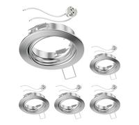 ledscom.de 5 piezas marco empotrable en techo FERE marco empotrable cromo mate orientable (LED/Halógeno/MR16/50mm) incl. toma GU5.3