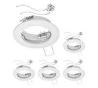 ledscom.de 5 piezas Marco para empotrar en el techo FERE marco para empotrar blanco mate (LED/Halógeno/MR16/50mm) incl. casquillo GU5.3