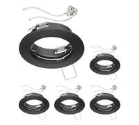 ledscom.de 5 piezas Marco para empotrar en el techo FERE marco para empotrar negro mate (LED/Halógeno/MR16/50mm) in asquillo GU5.3
