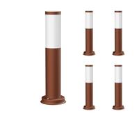 ledscom.de 5 pzas. luz de bolardo PORU para exteriores, IP44, 39cm, marrón, incl. lámpara E27 máx. 1020lm, blanco