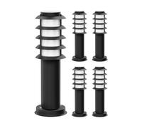 ledscom.de 5 pzas. luz de camino/luz de bolardo PORU para exteriores, IP44, rejilla, 39 cm, negro, 1x E27 máx. 40W