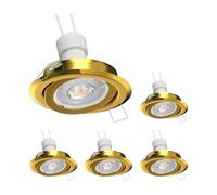 ledscom.de 5 pzas. marco empotrable de techo FABI, redondo, orientable, dorado brillante (GU10/MR16/GU5.3/50mm), PAR16, blanco cálido, 5.473W, 468lm, 33°, 33°.