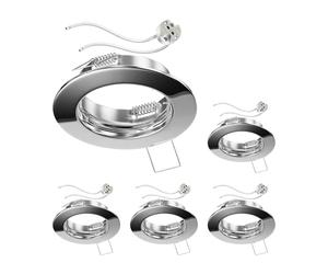 ledscom.de 5 pzas. marco empotrable en techo FERE, redondo, cromo brillo (LED/halógeno/MR16/50mm) in asquillo GU5.3