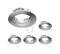 ledscom.de 5 uds. marco empotrable en techo FERE, redondo, acero inoxidable mate