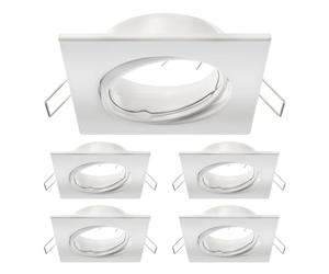 ledscom.de 5 uds. marco empotrado en techo RIR, angular, orientable, blanco mate