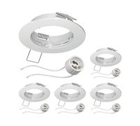 ledscom.de 5 unid. marco empotrable en techo FERE, redondo, blanco brillante (GU10/MR16/GU5.3/50mm) incl. casquillo GU10