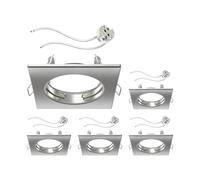 ledscom.de 5 unid. marco empotrable en techo RIR marco empotrable cromo mate angular (LED/halógeno/MR16/50mm) incl. casquillo GU5.3