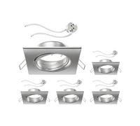 ledscom.de 5 unid. marco empotrable en techo RIR marco empotrable cromo mate orientable angular (LED/halógeno/MR16/50mm) incl. toma GU5.3