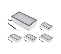 ledscom.de 5x Empotrable de suelo para adoquines CUS para exteriores, IP67, angular, 20 x 10cm, 2,9 W, 228lm, blanco frío