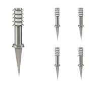 ledscom.de 5x luz de camino/luz de bolardo/luz de jardín PORU con pincho de suelo para exteriores, IP44, rejilla, 39cm, acero inoxidable, 1 x E27 máx. 60W