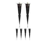 ledscom.de 6 clavijas de jardín para lámparas de jardín, negras, 17 cm, 45 mm de diámetro