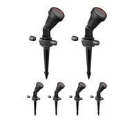 ledscom.de 6 focos de jardín con pincho de suelo PIRK para exteriores, IP44, negro, 1x GU10 máx. 15W