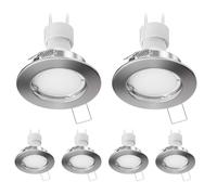 ledscom.de 6 focos empotrables de techo FERE marco empotrable cromo mate GU10 PAR16 LED 450lm blanco