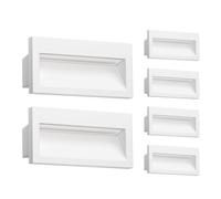 ledscom.de 6 LED aplique empotrable NOLA, downlight para exteriores, IP54 mate, 140 x 70mm, blanco cálido