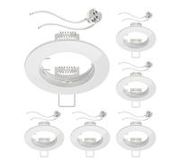 ledscom.de 6 piezas Marco empotrable de techo Circ Marco empotrable de aluminio blanco (LED/Halógeno/MR16/50mm) incl. casquillo GU5.3