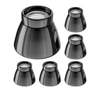 ledscom.de 6 piezas Plafón portalámpara MINZ, porcelana, negro brillante, 1x E27 máx. 300W