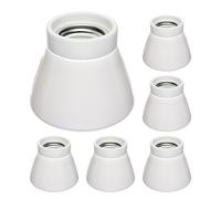 ledscom.de 6 piezas Plafón portalámparas MINZ, porcelana, blanco brillante, 1x E27 máx. 300W