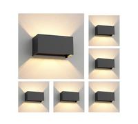 ledscom.de 6 pzas. aplique CUBEL para exterior, IP65, luz ascendente/descendente, antracita mate, rectangular, 2x G9 máx. 10W