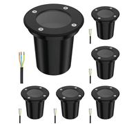ledscom.de 6 uds. lámpara empotrada en el suelo BOLI para exteriores, IP67, negra, redonda, 108mm Ø, 1x GU10 máx. 15W