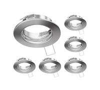 ledscom.de 6 uds. marco empotrable en techo FERE, redondo, acero inoxidable mate