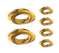 ledscom.de 6 uds. marco empotrado en techo FABI, redondo, orientable, dorado brillante