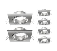 ledscom.de 6 uds. marco empotrado en techo RIR, angular, orientable, acero inoxidable mate