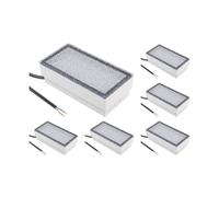 ledscom.de 6x Empotrable de suelo para adoquines CUS para exteriores, IP67, angular, 20 x 10cm, 2,8 W, 251lm, blanco cálido