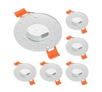 ledscom.de 6x ERID marco empotrable en techo, antihumedad, baño, IP44, redondo, blanco mate