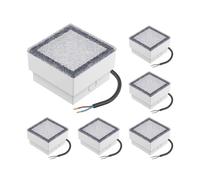 ledscom.de 6x LED luz empotrada en el suelo de adoquines CUS para exteriores, IP67, angular, 10 x 10cm, blanco cálido