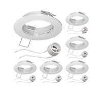 ledscom.de 6x marco empotrable de techo FERE, redondo, blanco brillante (GU10/MR16/GU5.3/50mm) in asquillo GU10